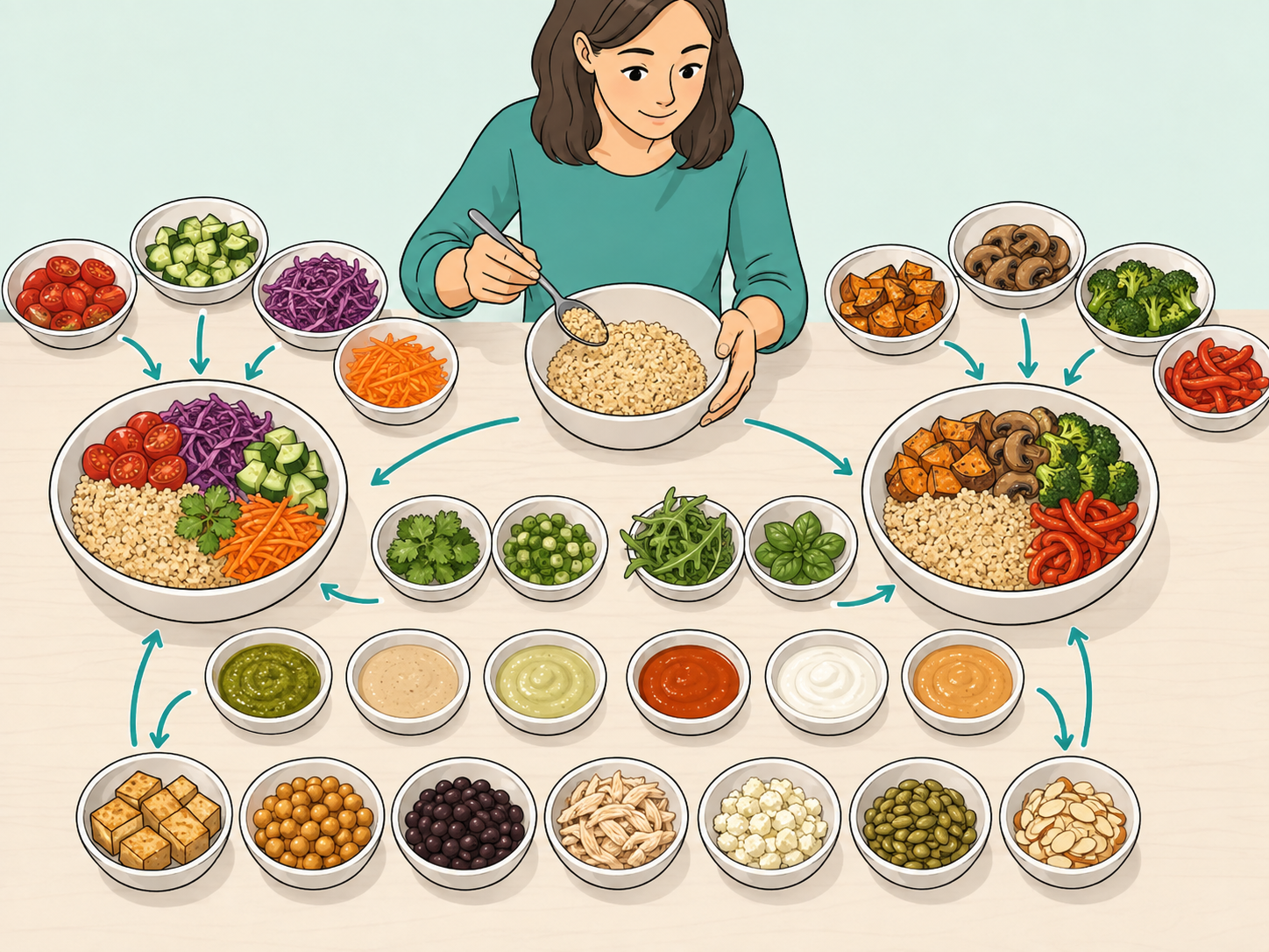 Person varying a familiar meal with small ingredient swaps.
