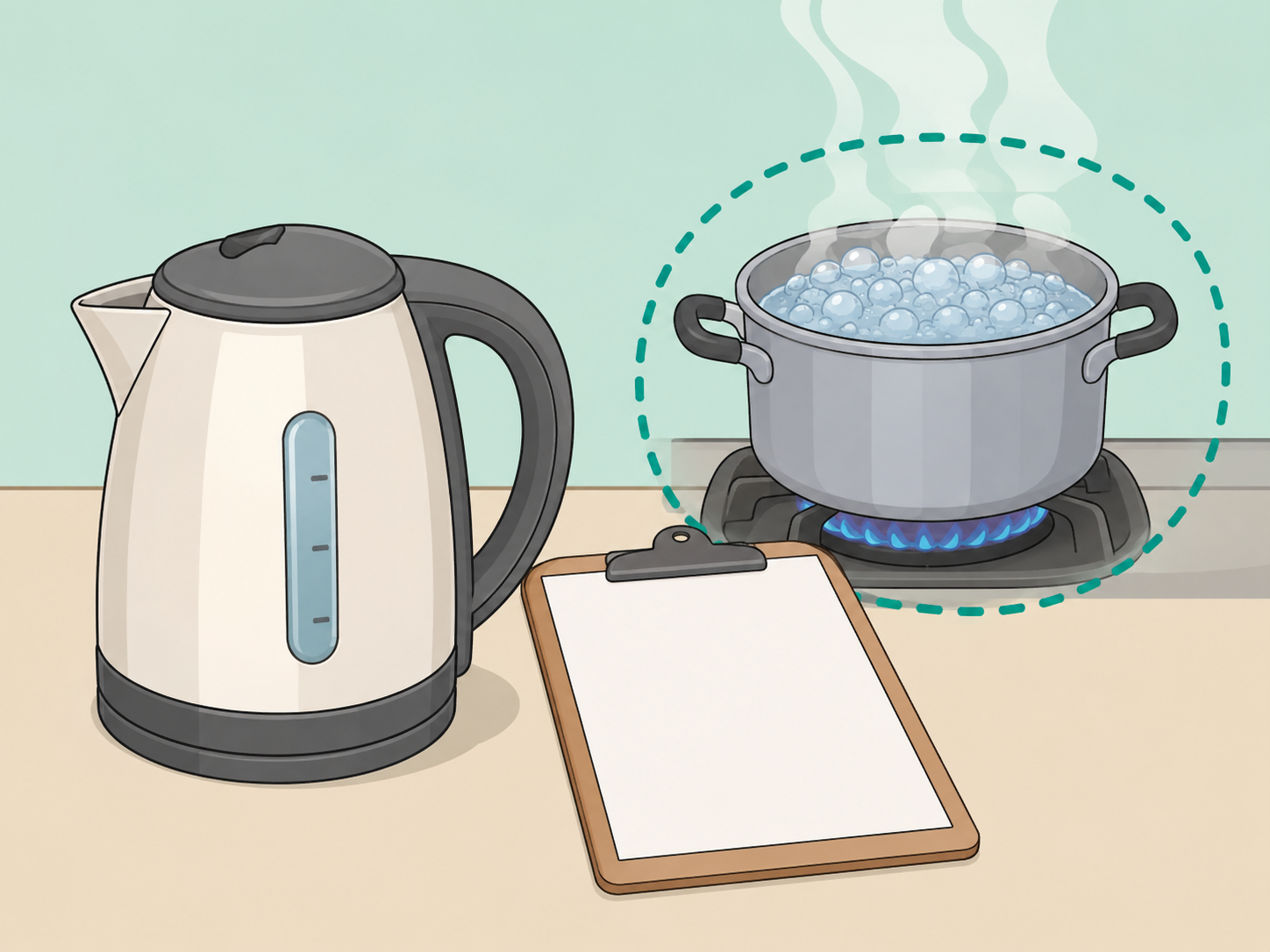 Following boil-water advisory steps with water brought to a rolling boil.