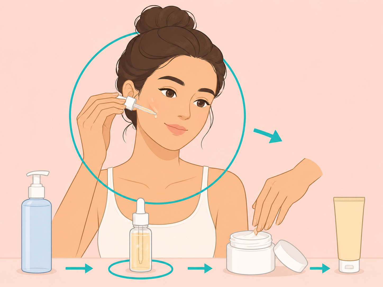 Person applying a skin treatment before moisturizer.