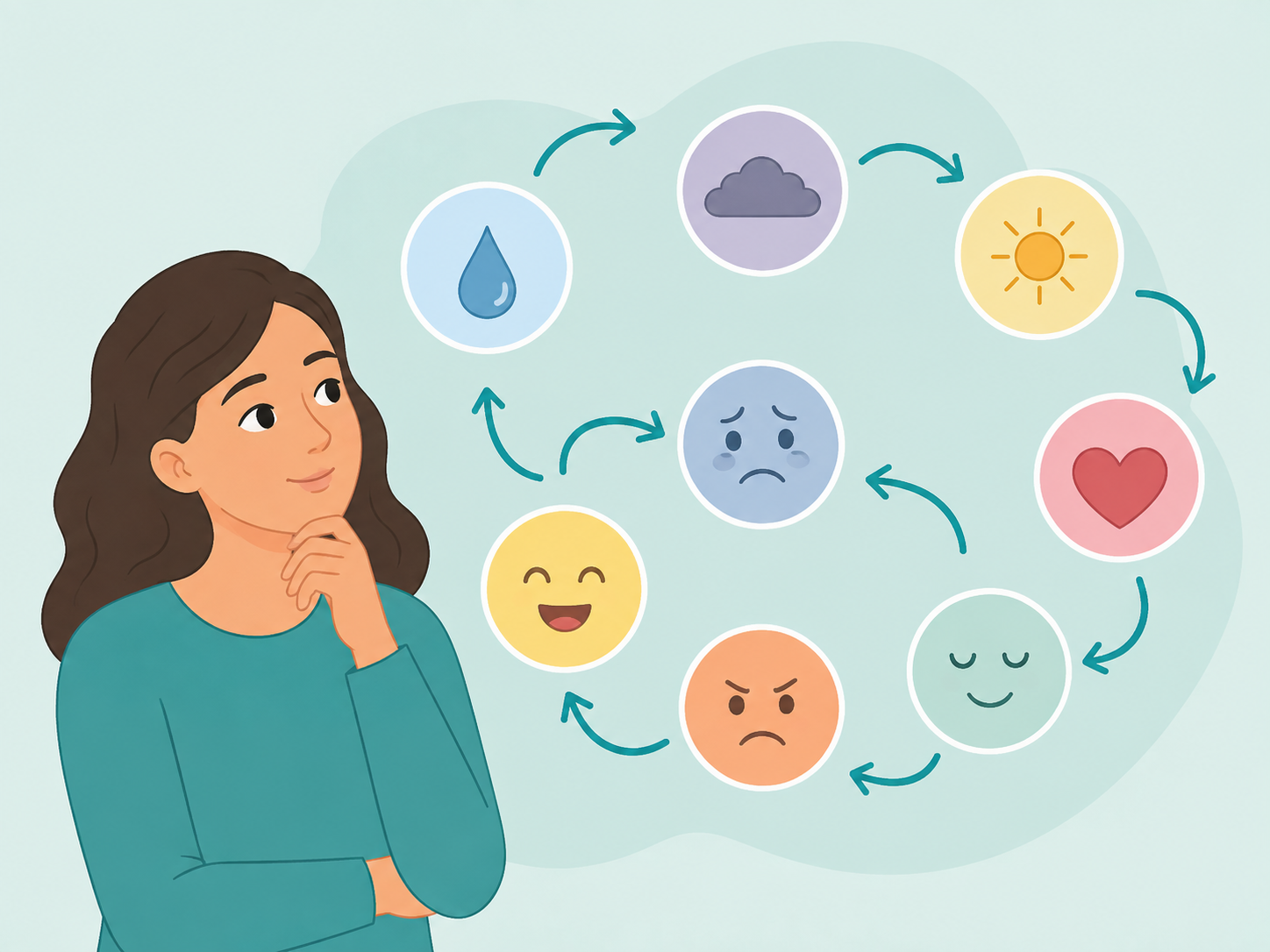 A person allowing grief emotions to come in their own order.