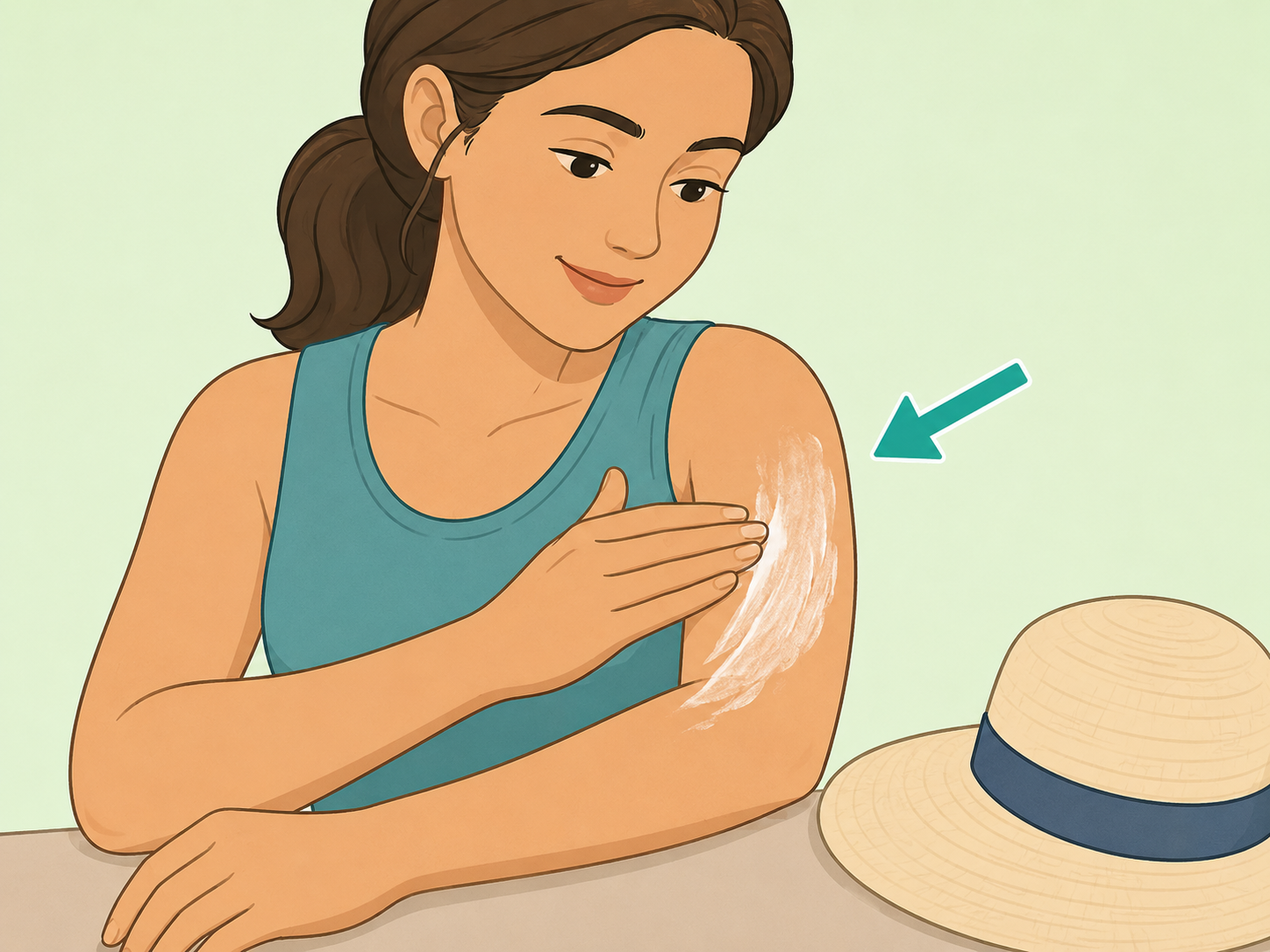 Protecting skin from UV exposure with sunscreen and clothing.