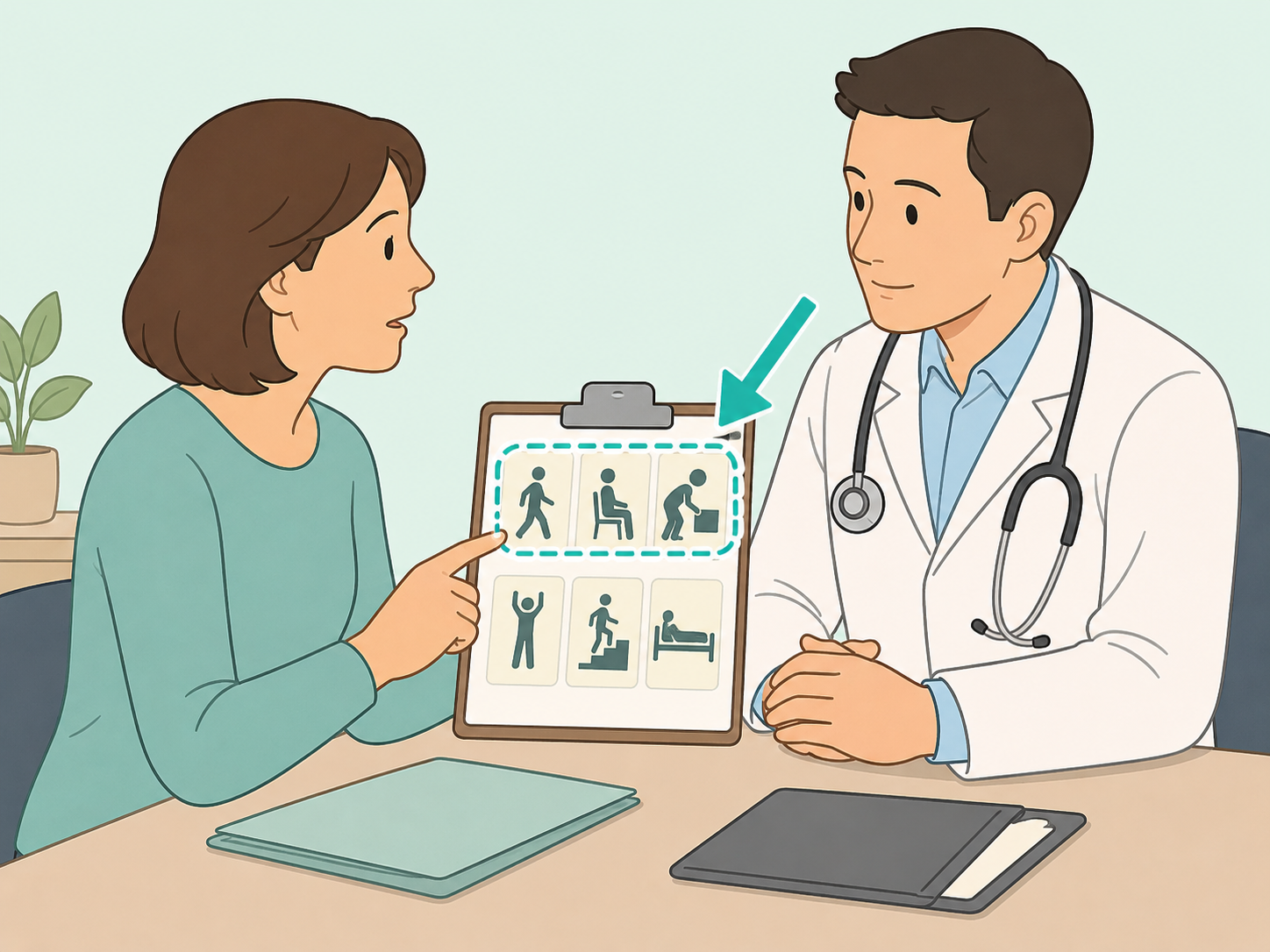 Patient asking a doctor to document work-related functional limits.