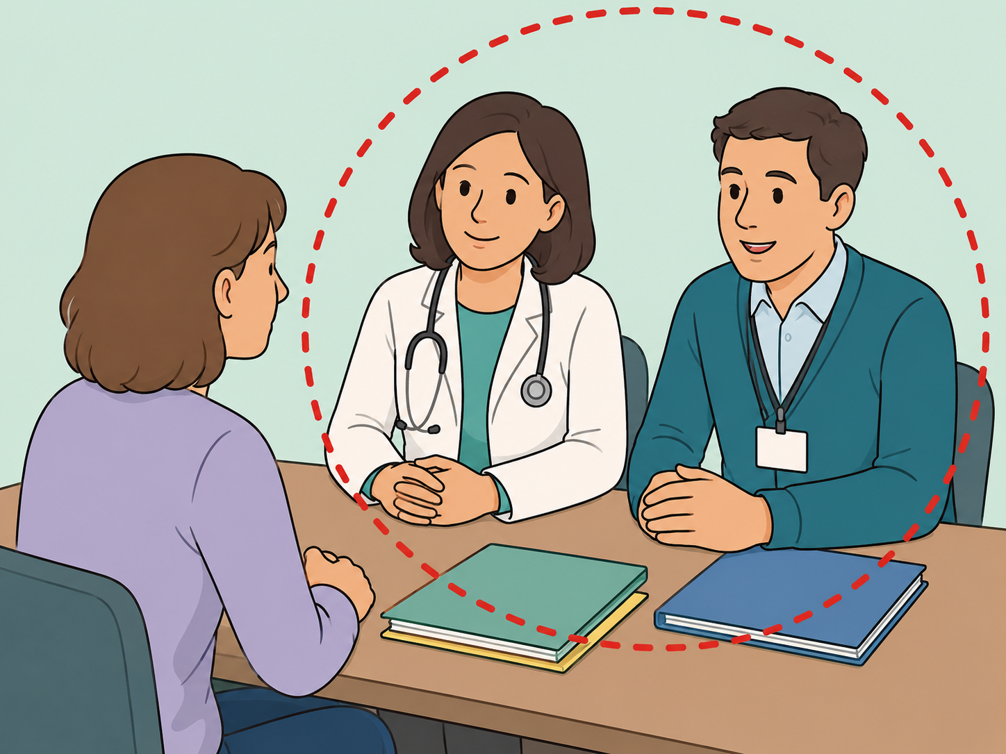 Person getting medical and benefits help for a disability application.
