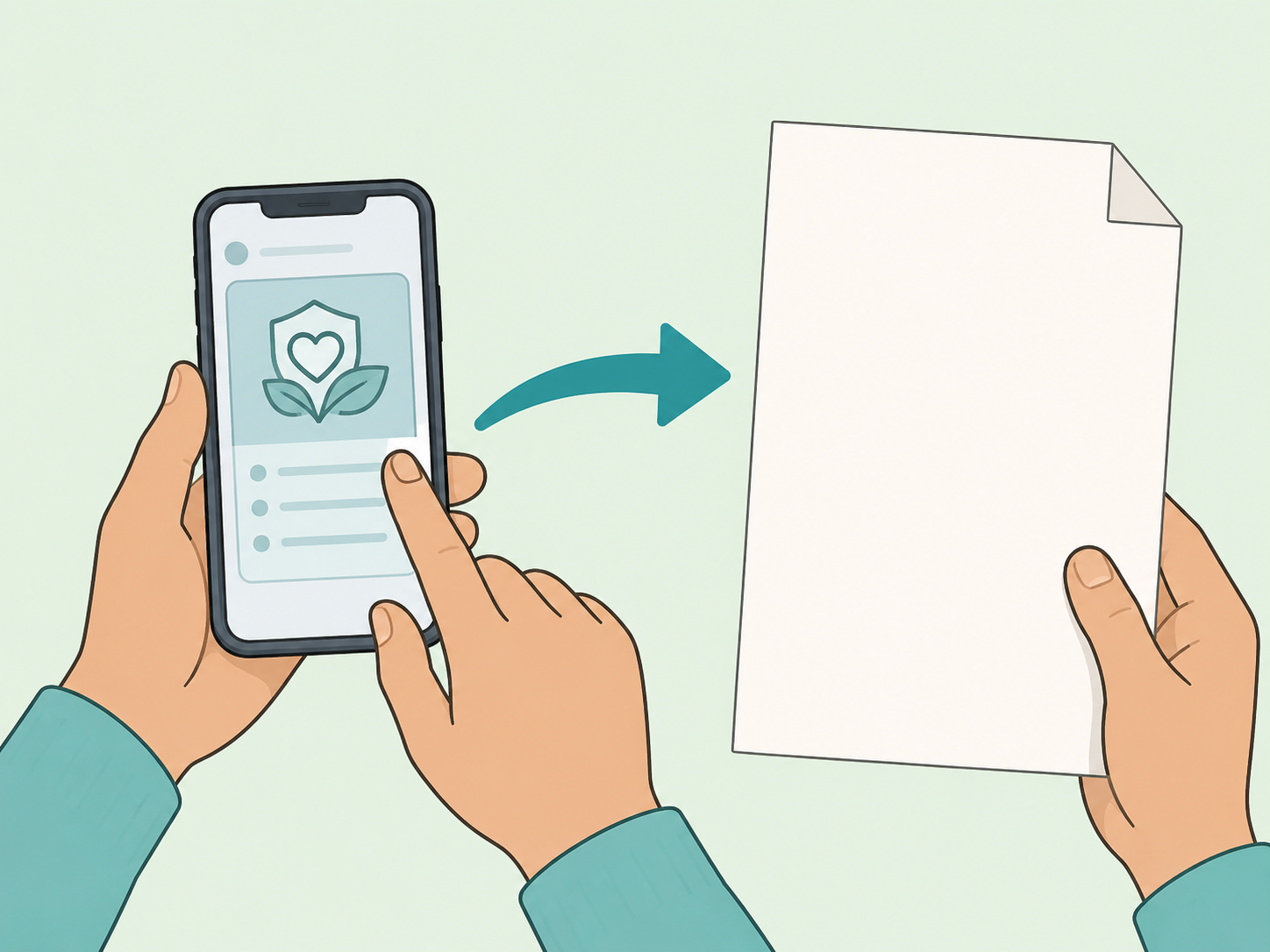 Hands tracing an online health claim back to its original source.