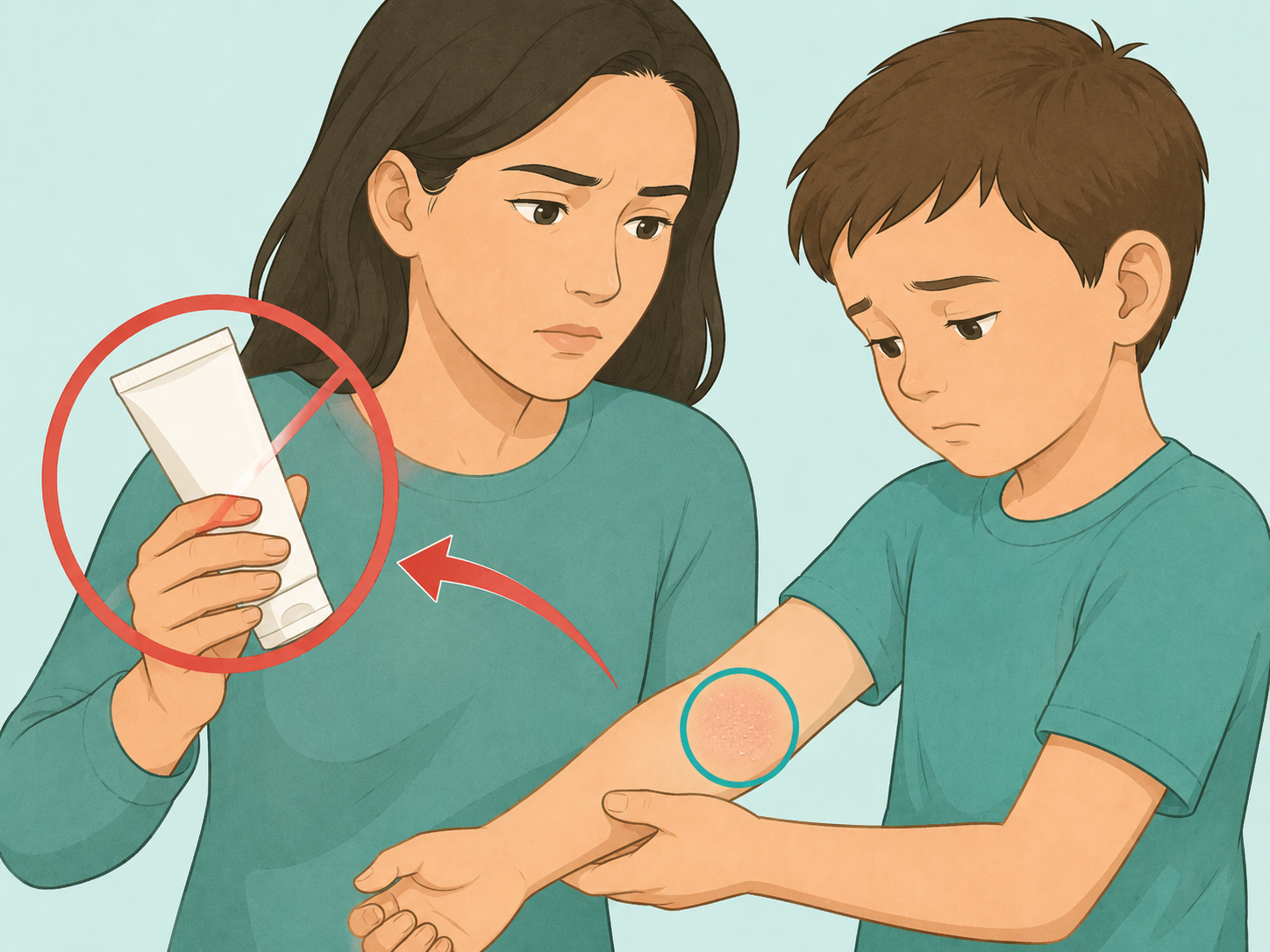 Parent avoiding an unapproved steroid cream for a ring-shaped rash.