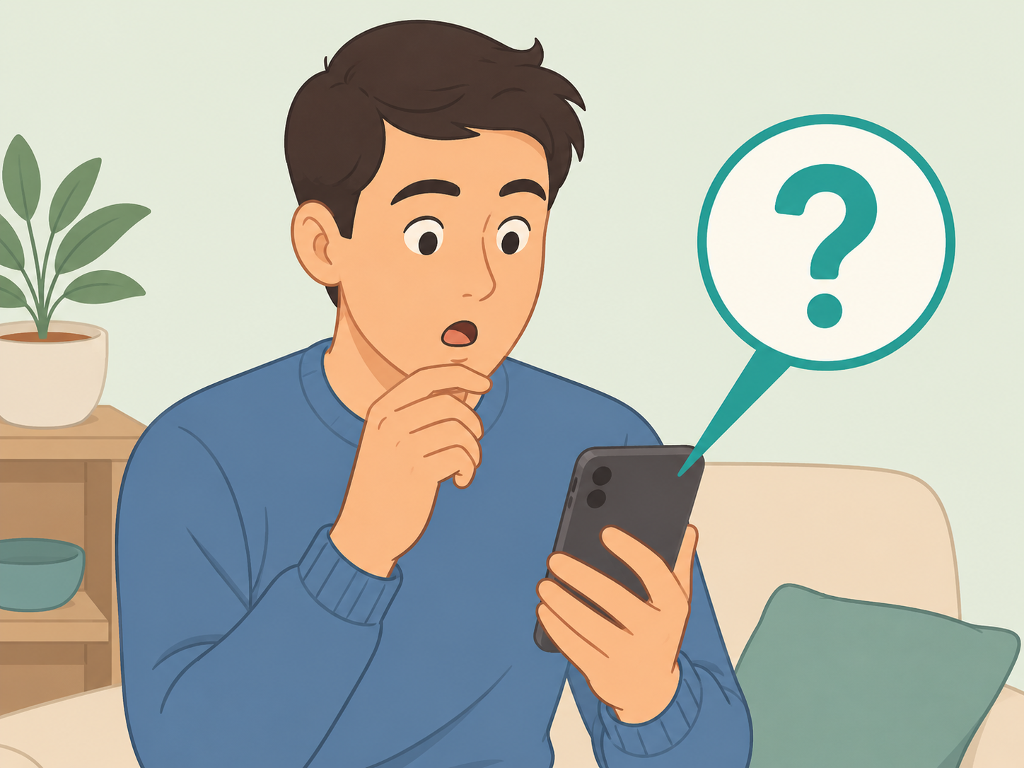 Person questioning a scary health headline on a phone.