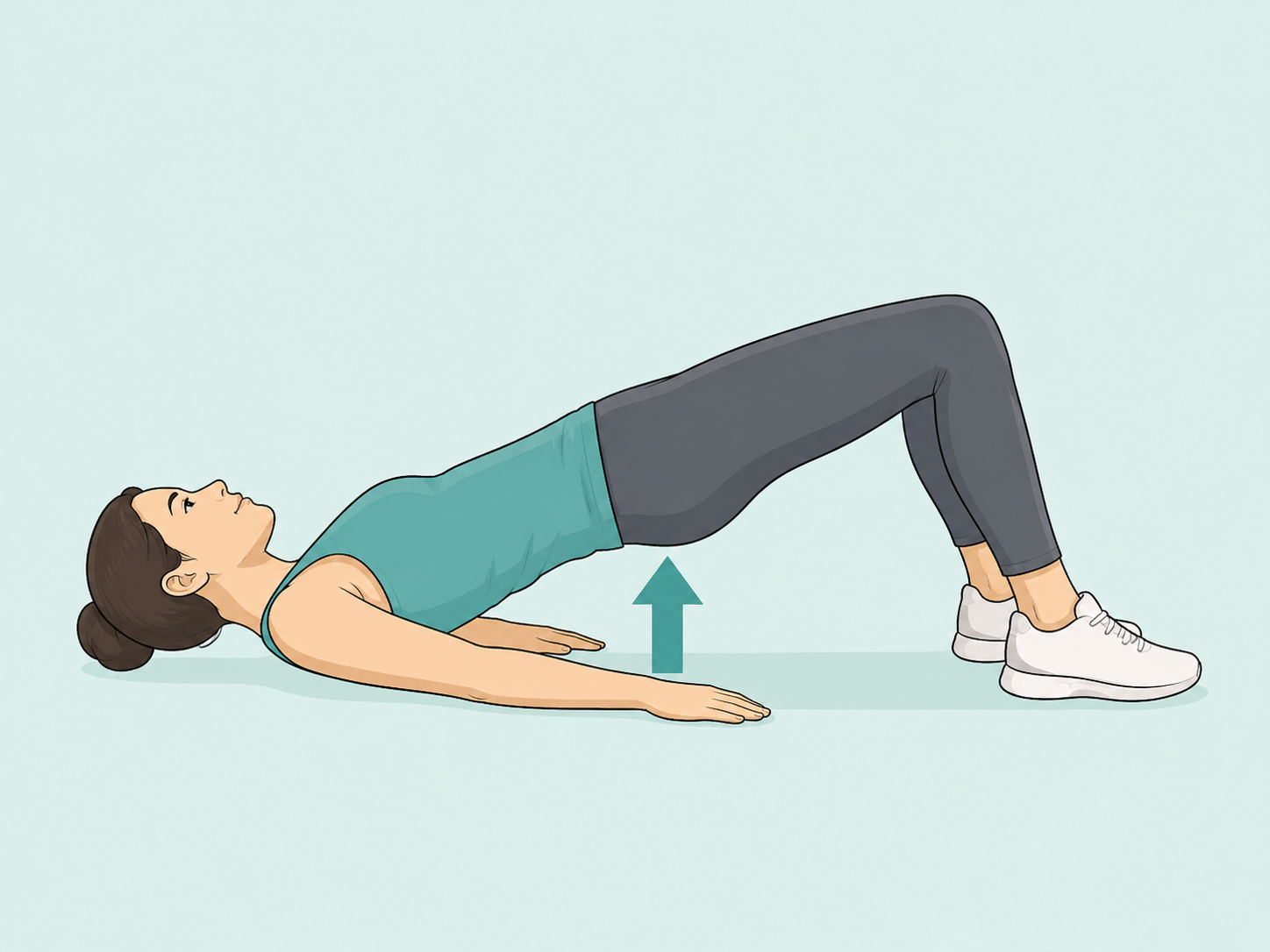 Person doing a gentle bridge exercise for hip support.