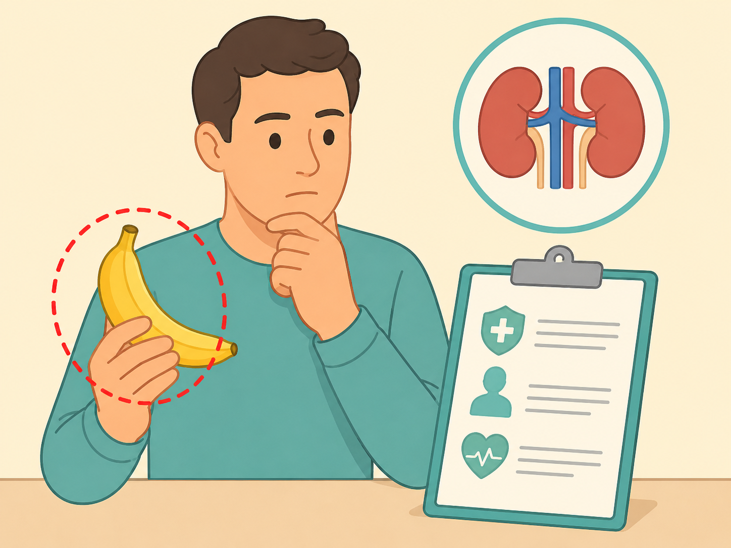 Person checking medical guidance before eating extra bananas for potassium.