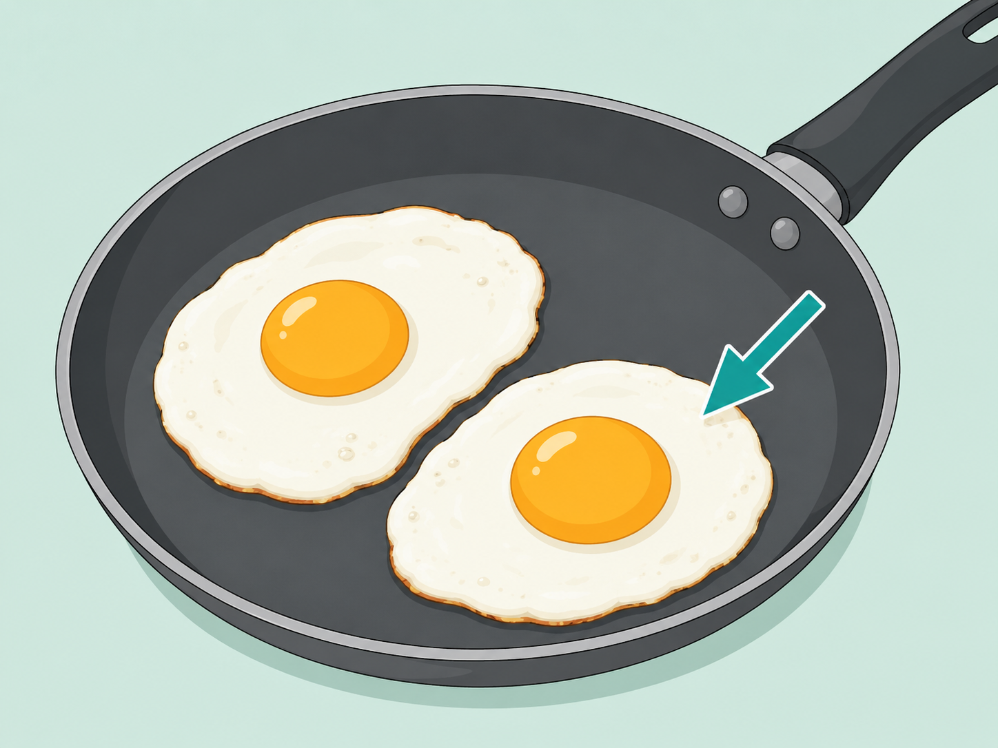 Eggs cooked until the yolk and white are firm.