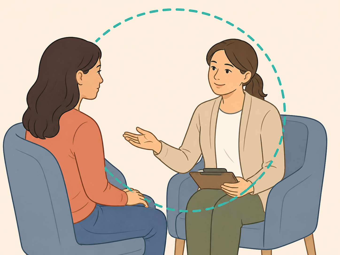 A person seeking support from a health professional for persistent worry.