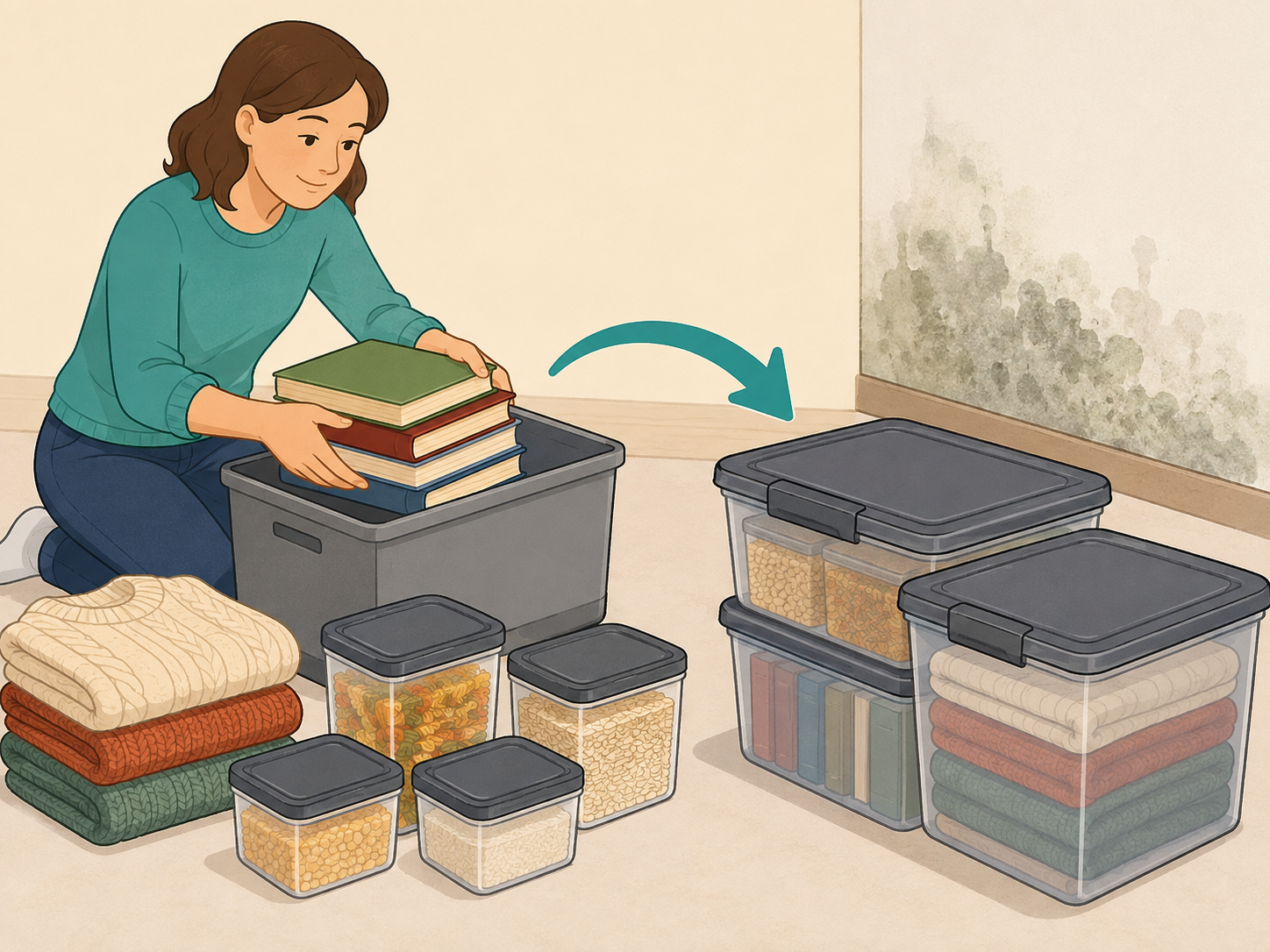 Protecting books, pantry items, and fabrics from damp wall insects.