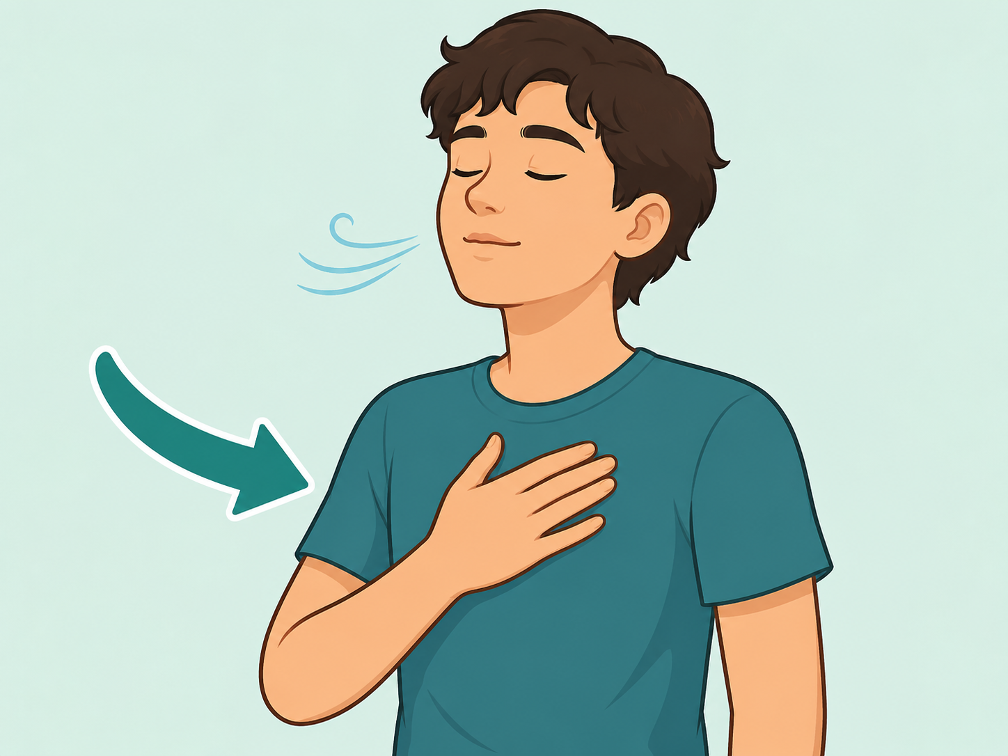 A young person pausing and breathing before reacting.