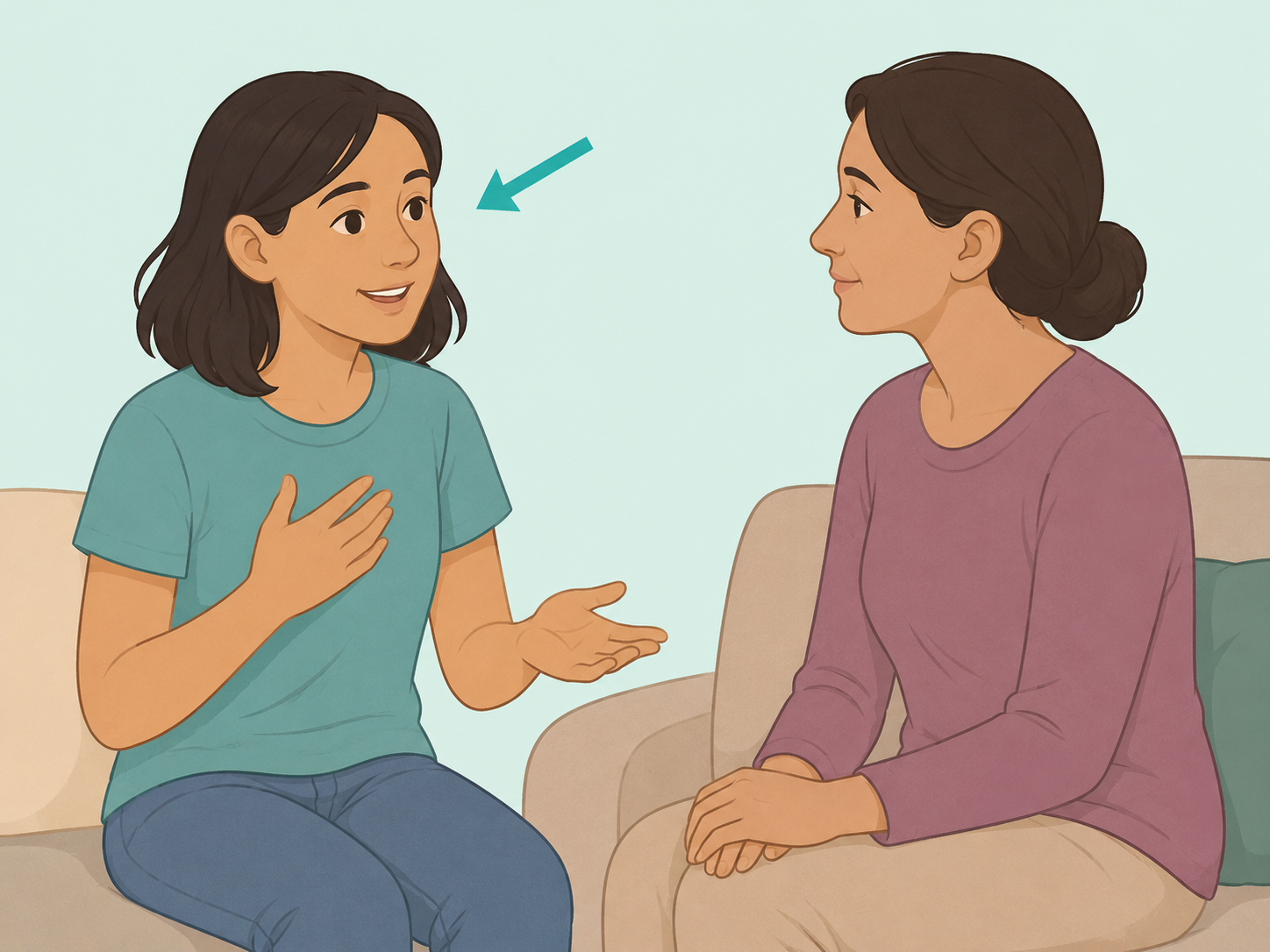 A young person giving a short honest explanation to their mother.