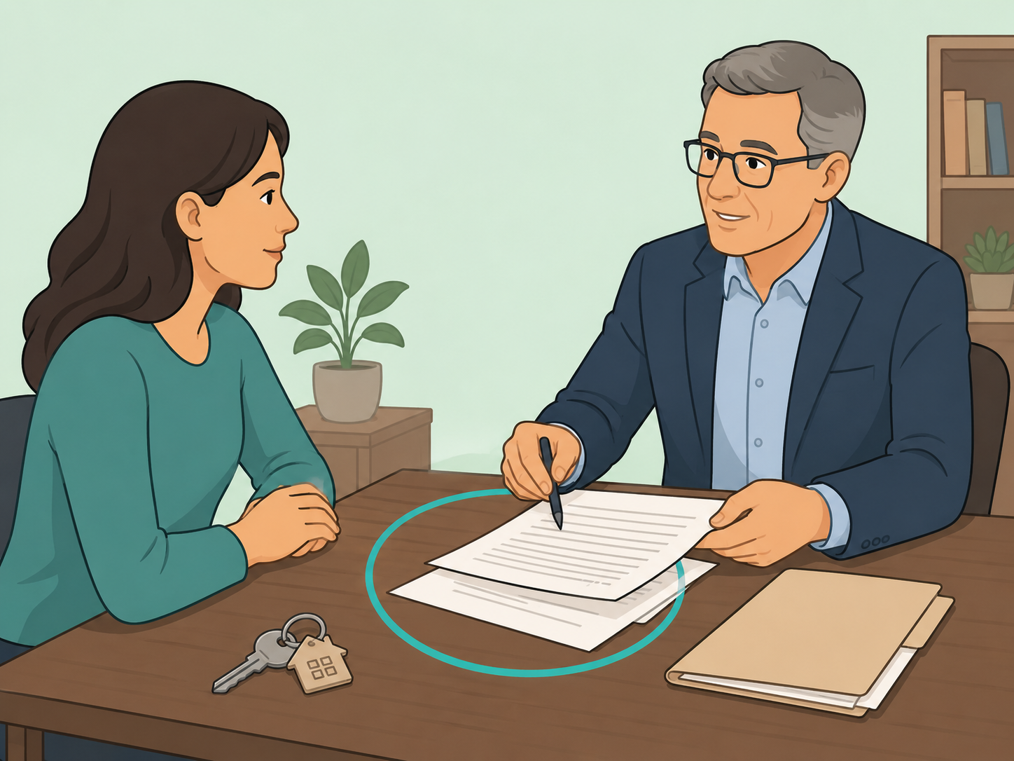 Person getting local legal advice before making estate decisions.