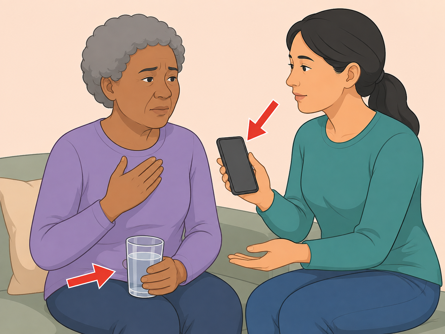 Person seeking help after severe food poisoning symptoms.