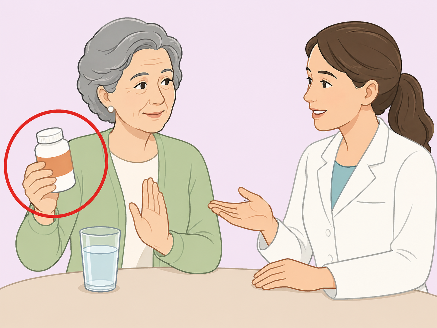 Older adult avoiding potassium supplements unless approved by a professional.