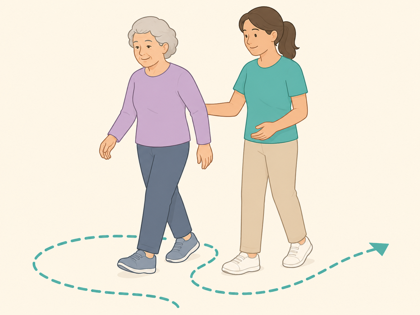 Older adult walking gently to support healthy circulation.