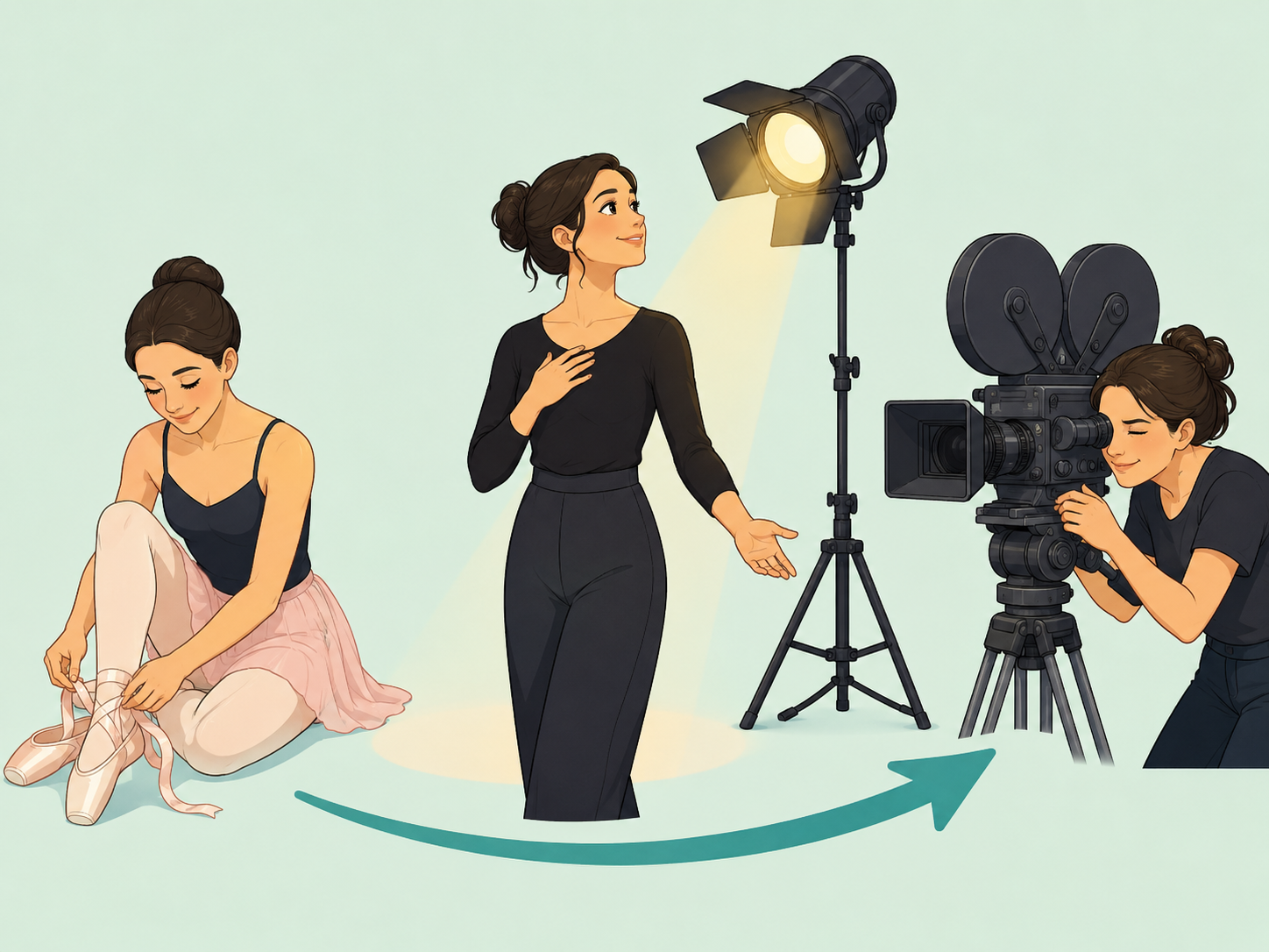 Performer following a path from dance to stage acting and film.