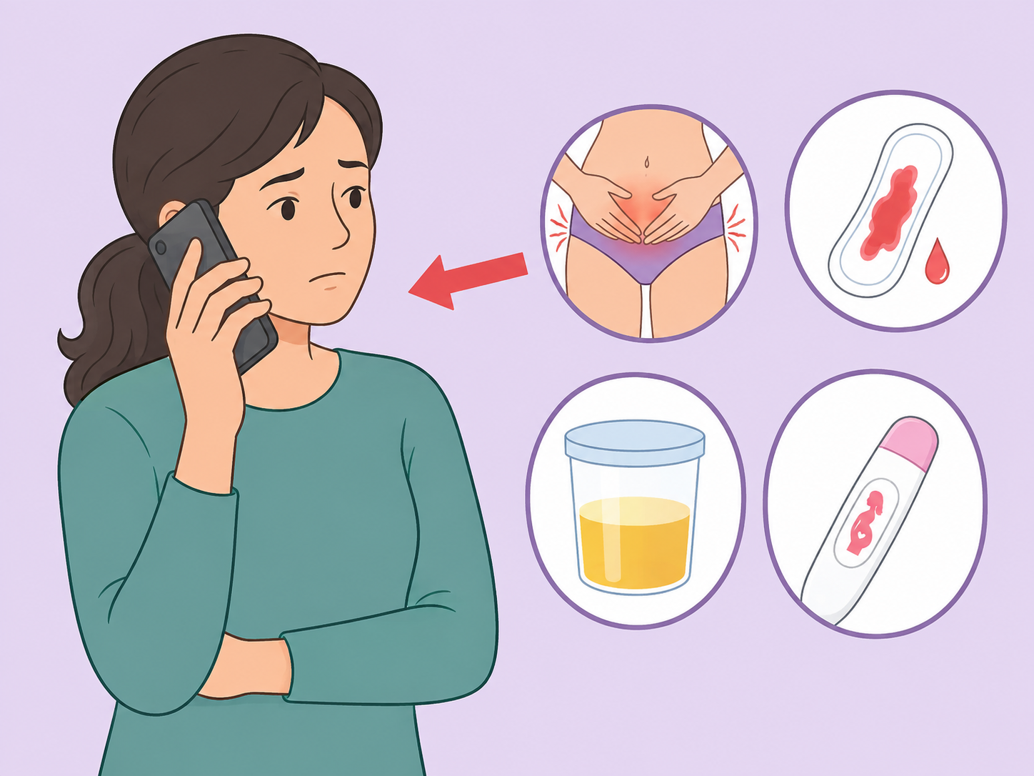 A person calls a healthcare provider after noticing possible warning signs.