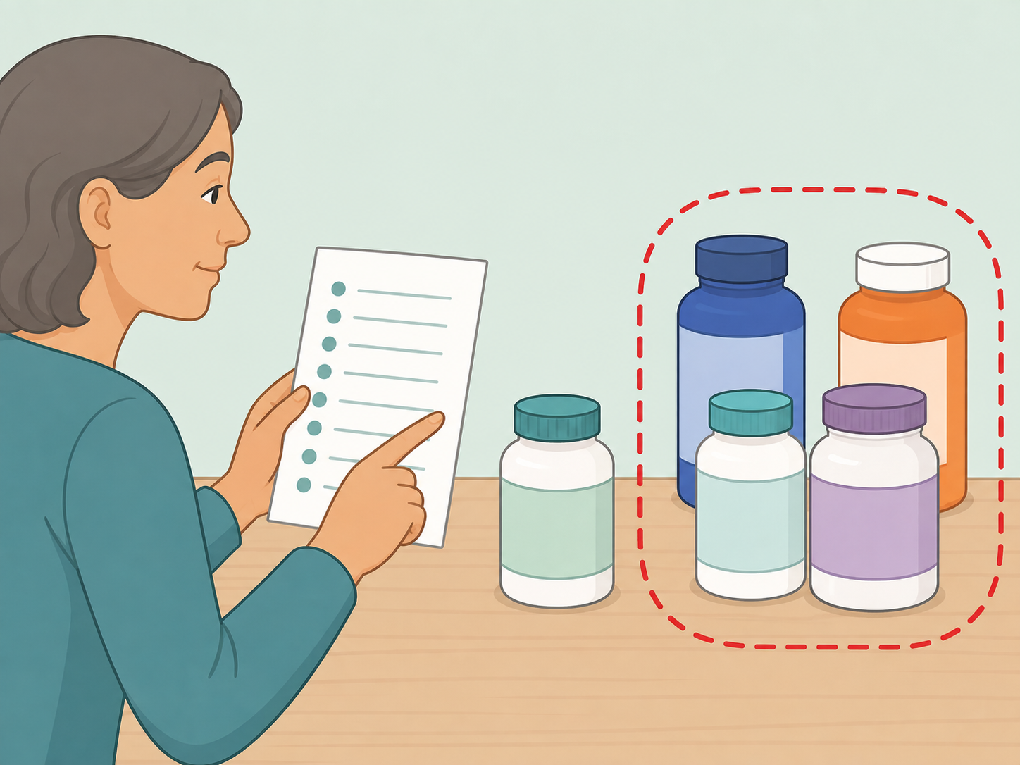 Medication list showing magnesium caution with lithium, aspirin, antacids, and laxatives.