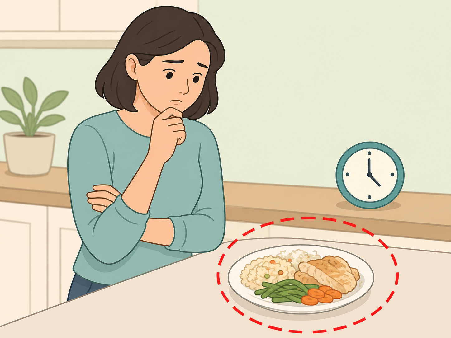 Person checking leftovers that have been sitting out too long.