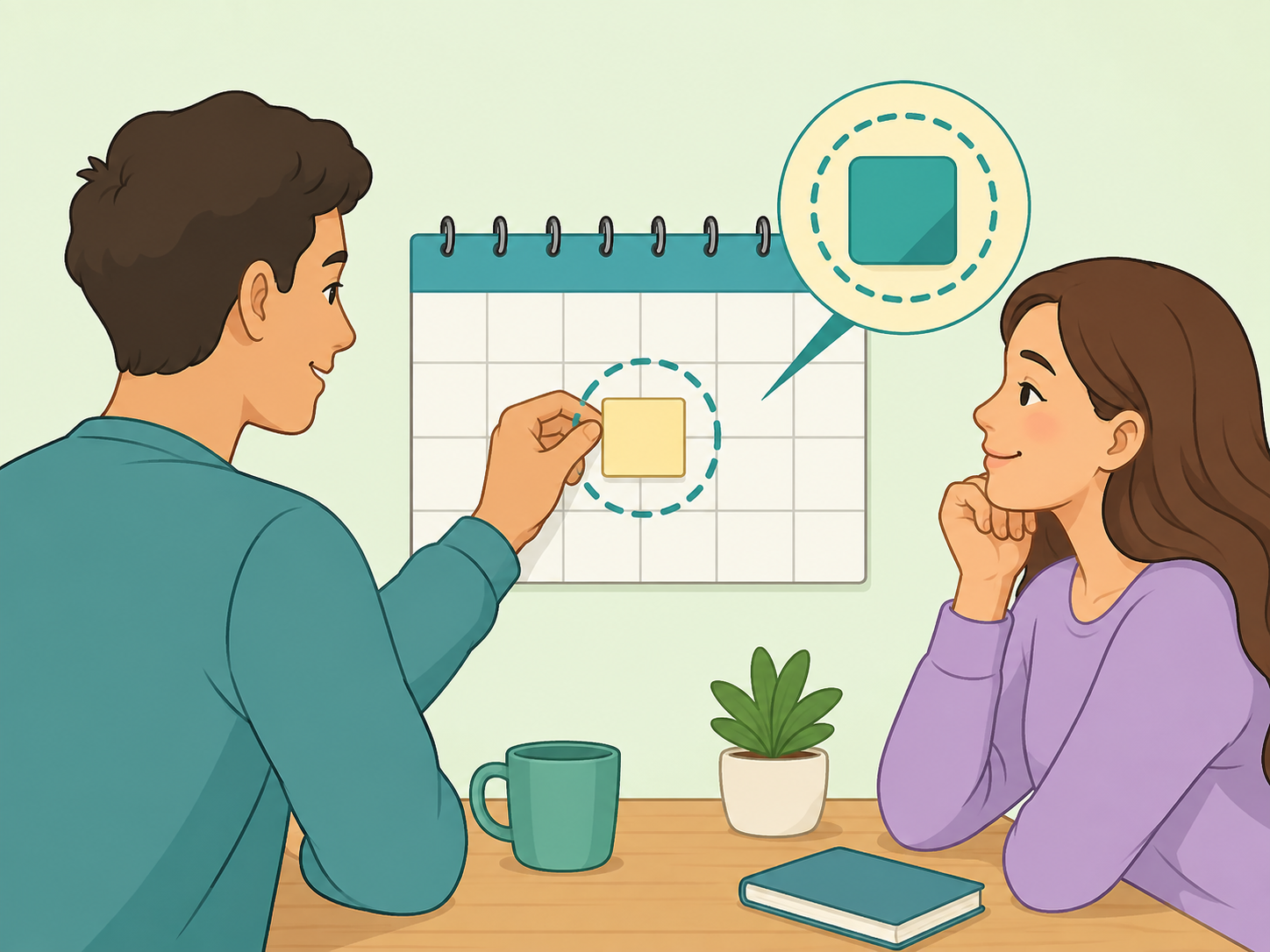 A partner keeping a realistic promise by following through on a plan.