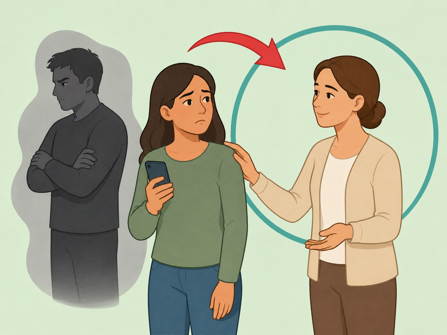 A person seeking support when a relationship starts to feel unsafe.