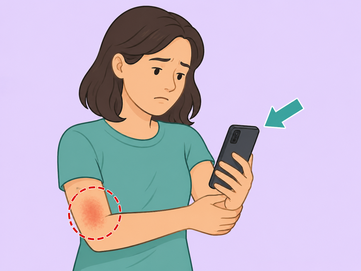 Person stopping use of balm and seeking help for irritated skin.