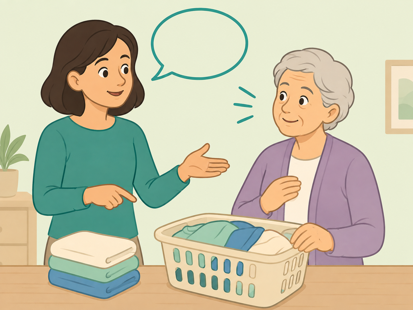 A person asking permission before helping someone.