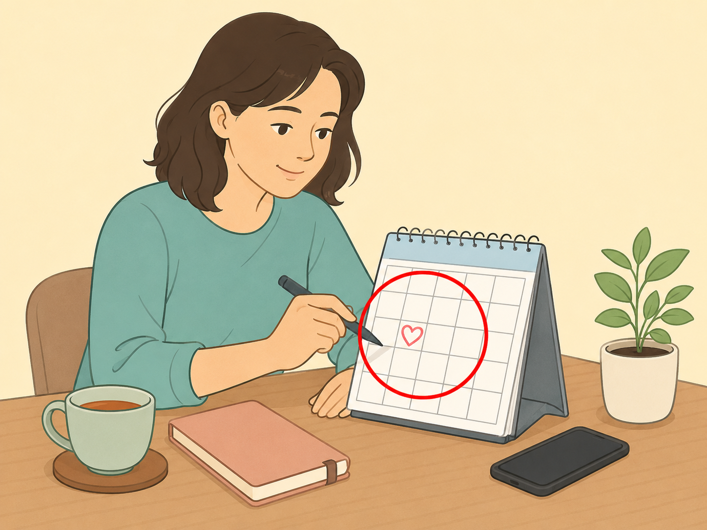 A person planning support for a difficult reminder date.