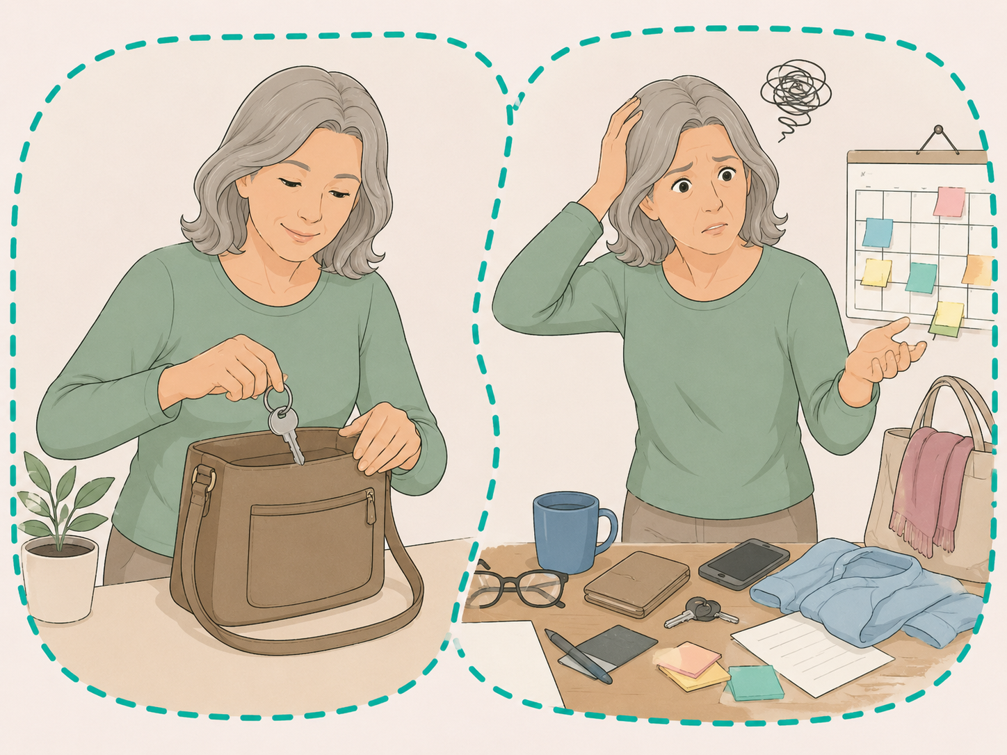 Comparison of occasional forgetfulness and memory changes that disrupt daily life.