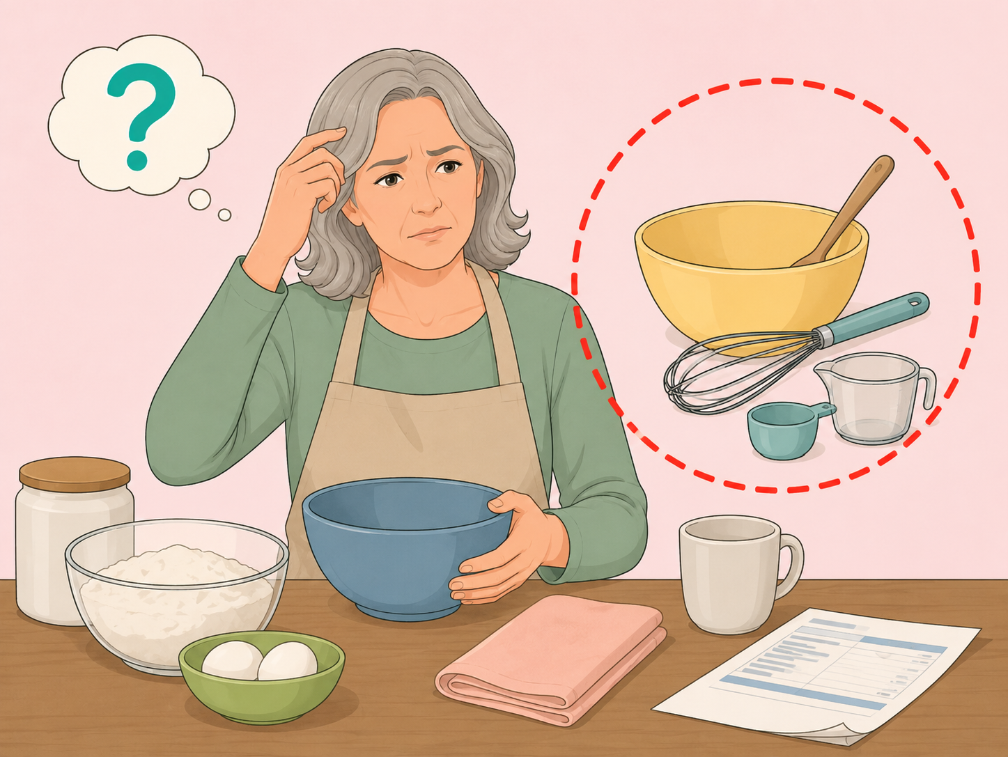 Older adult having trouble with familiar planning and household tasks.