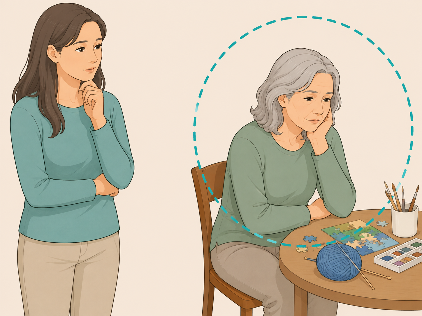 Family member noticing mood changes and withdrawal in an older adult.