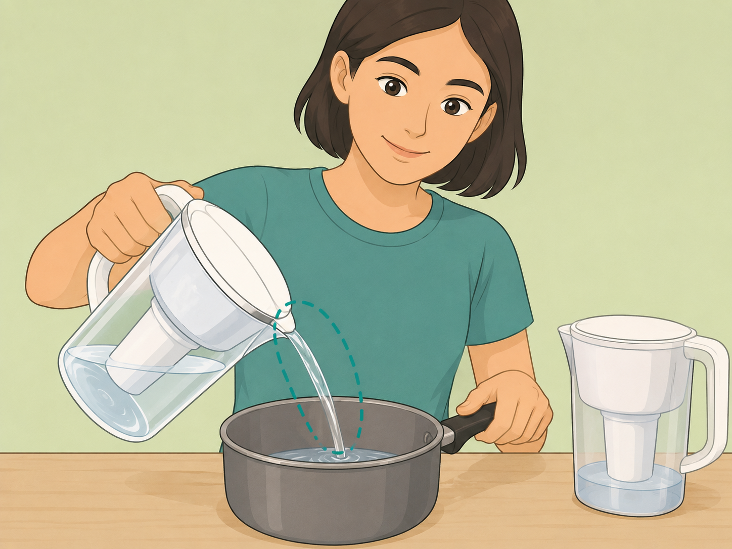 Person considering water quality before cooking eggs.