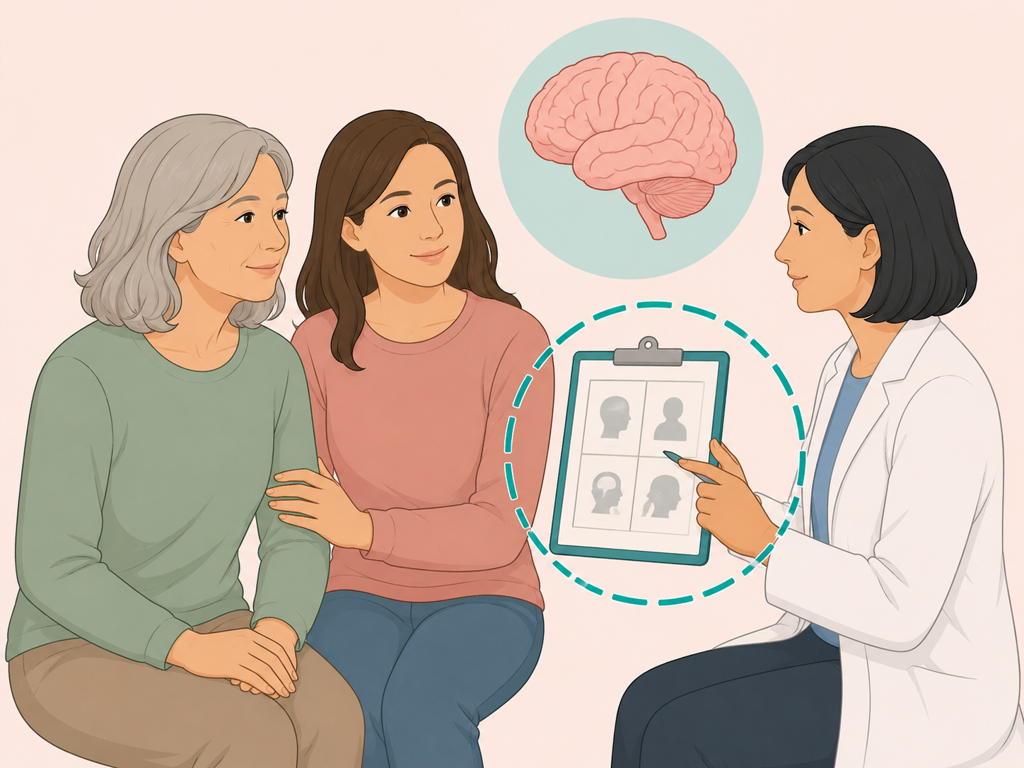 Older adult discussing memory changes with a clinician.