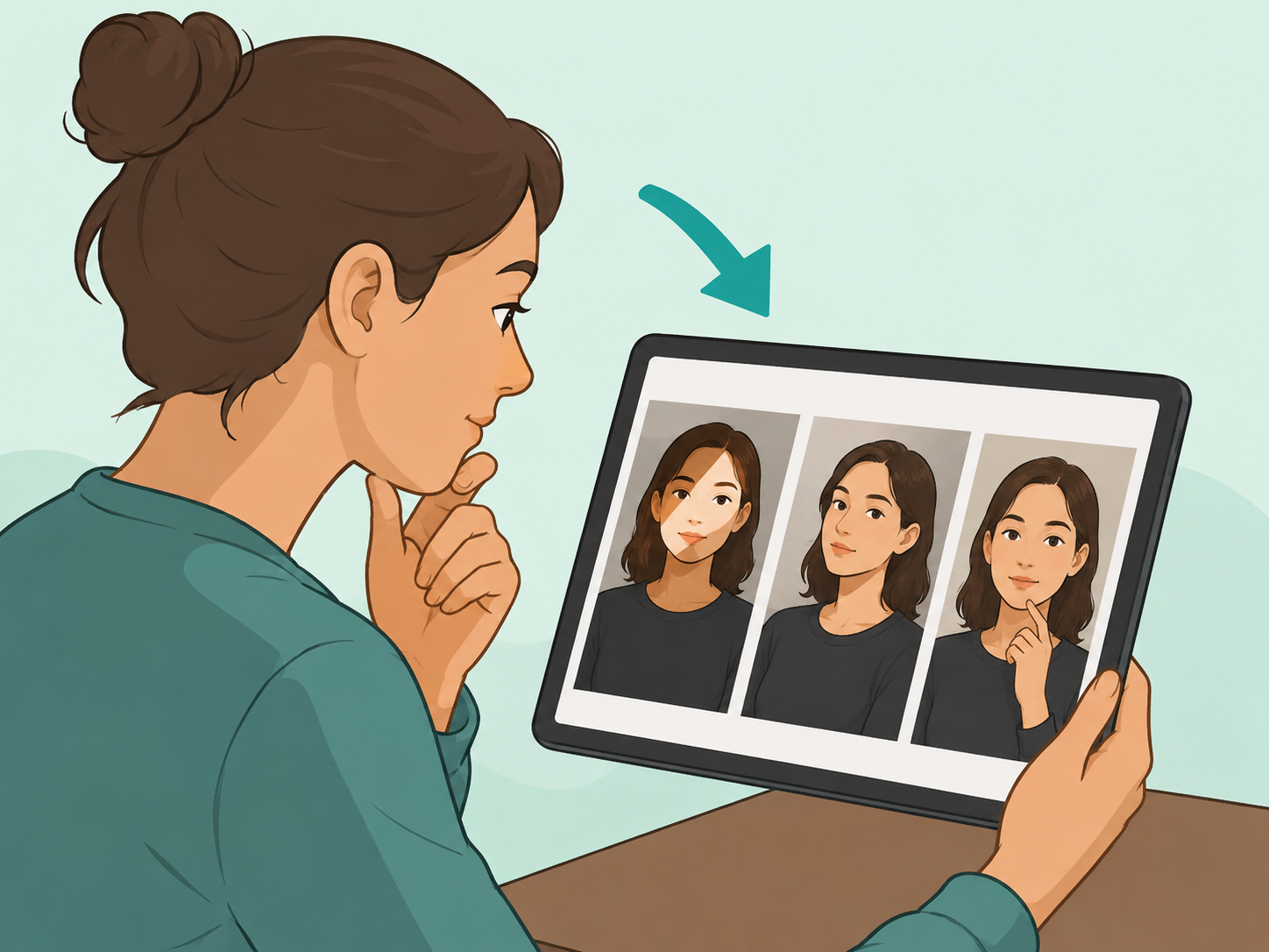 Person examining the full quiz image before choosing an answer.