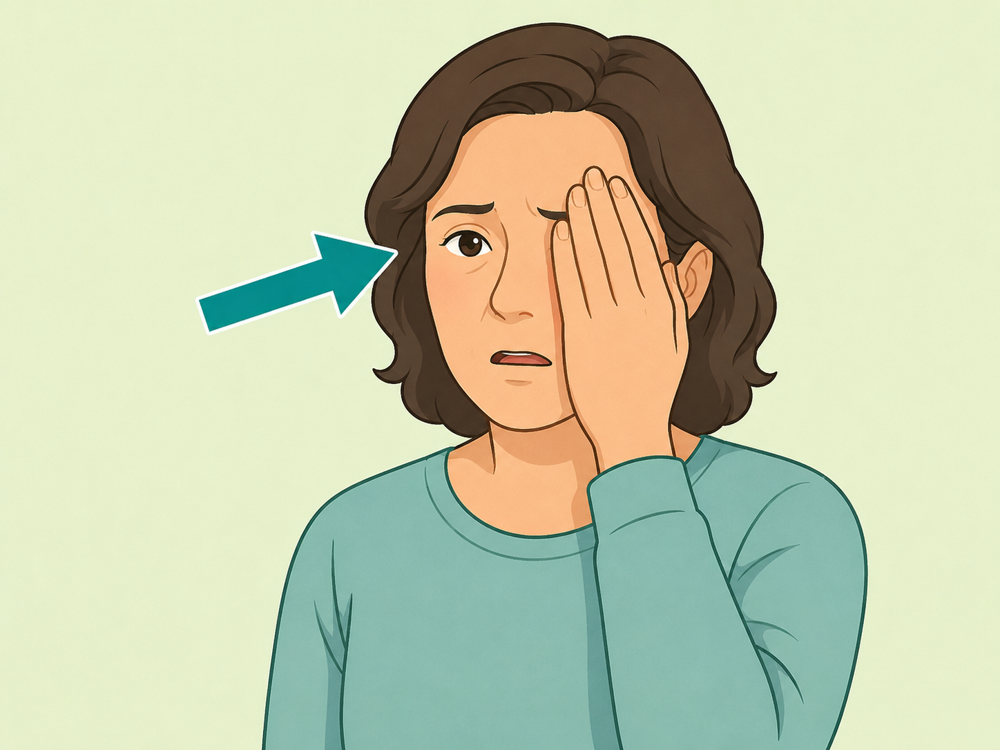 Person checking for sudden vision changes.