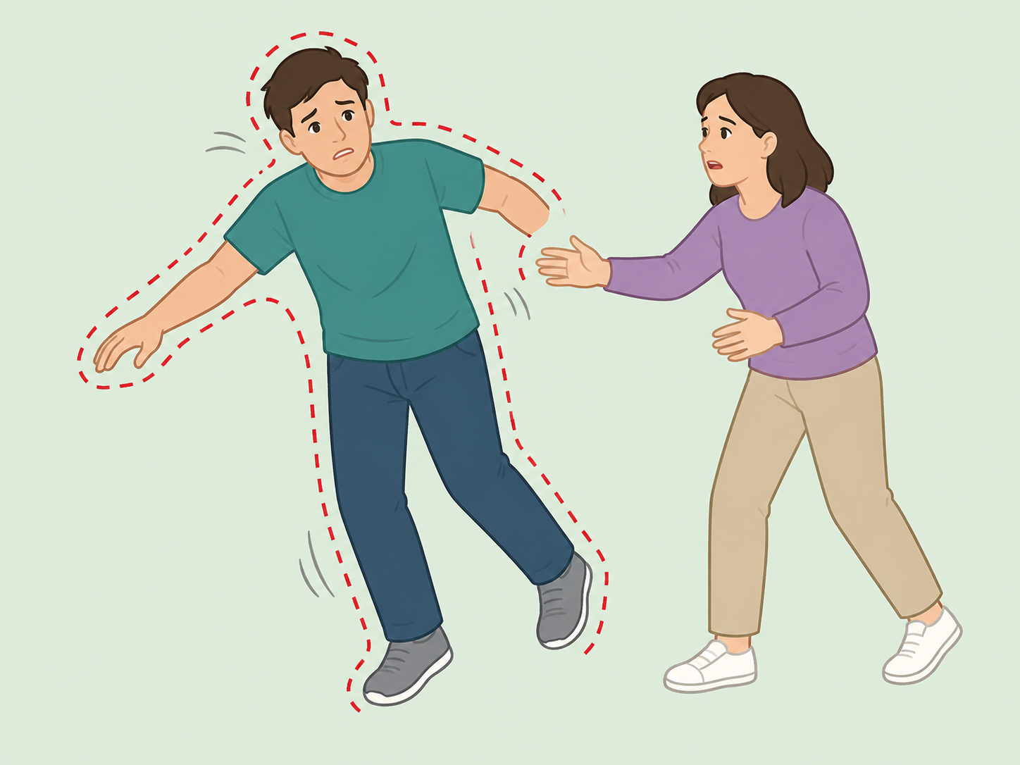 Person showing sudden balance trouble or dizziness.