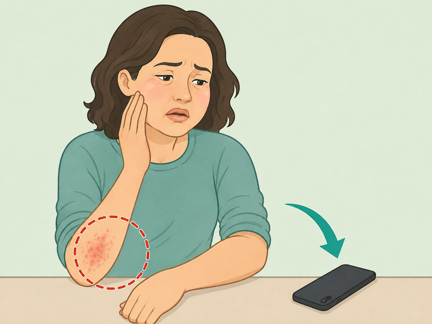 Person recognizing rash or swelling that may signal an allergic reaction.