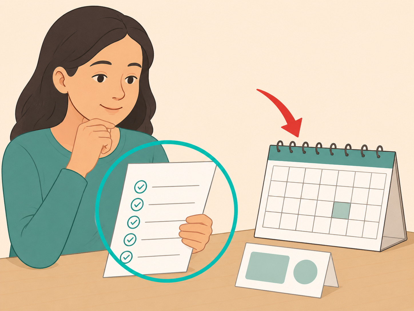 Person keeping recommended health screenings up to date.