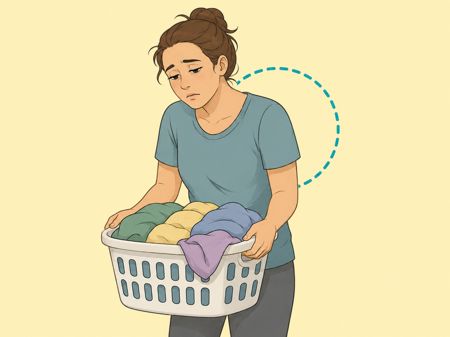 Person noticing unusual fatigue during a normal task.
