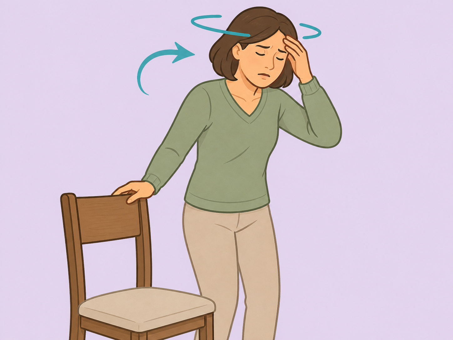 Person feeling dizzy or lightheaded.
