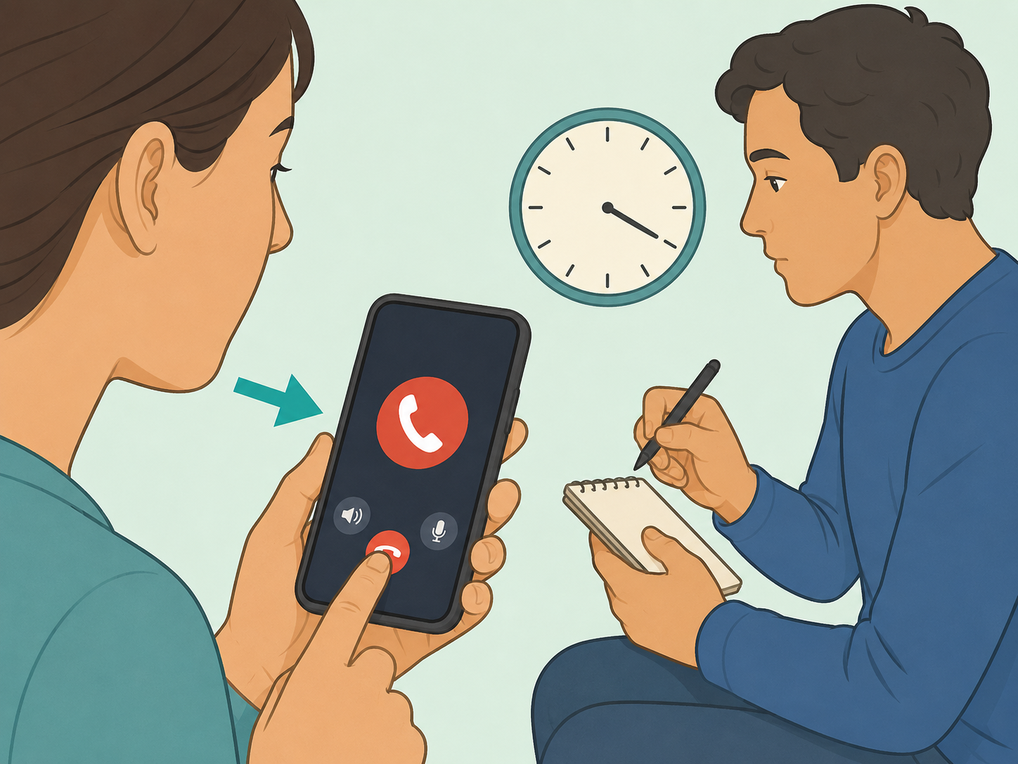 Person calling emergency services and noting when symptoms started.