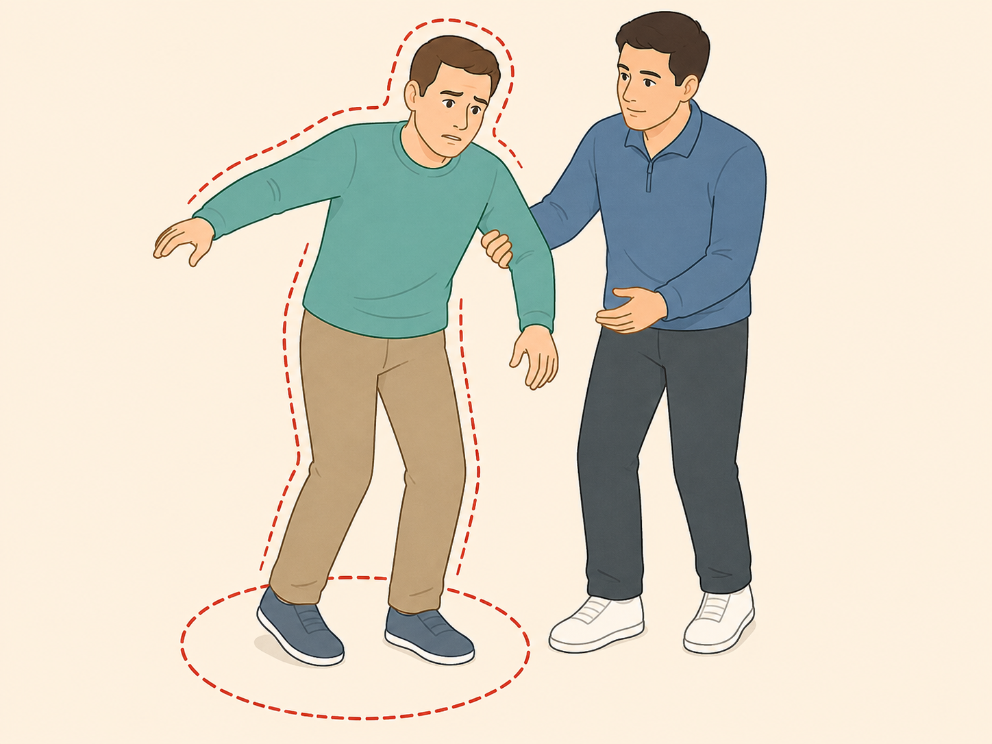 Person taking sudden dizziness and balance loss seriously.