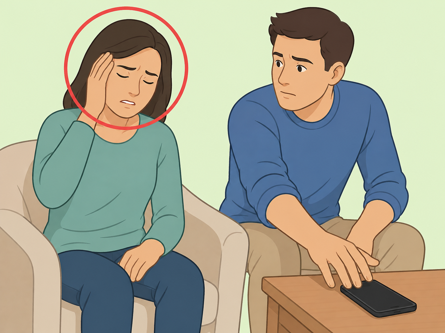 Person treating a sudden severe headache as an emergency.