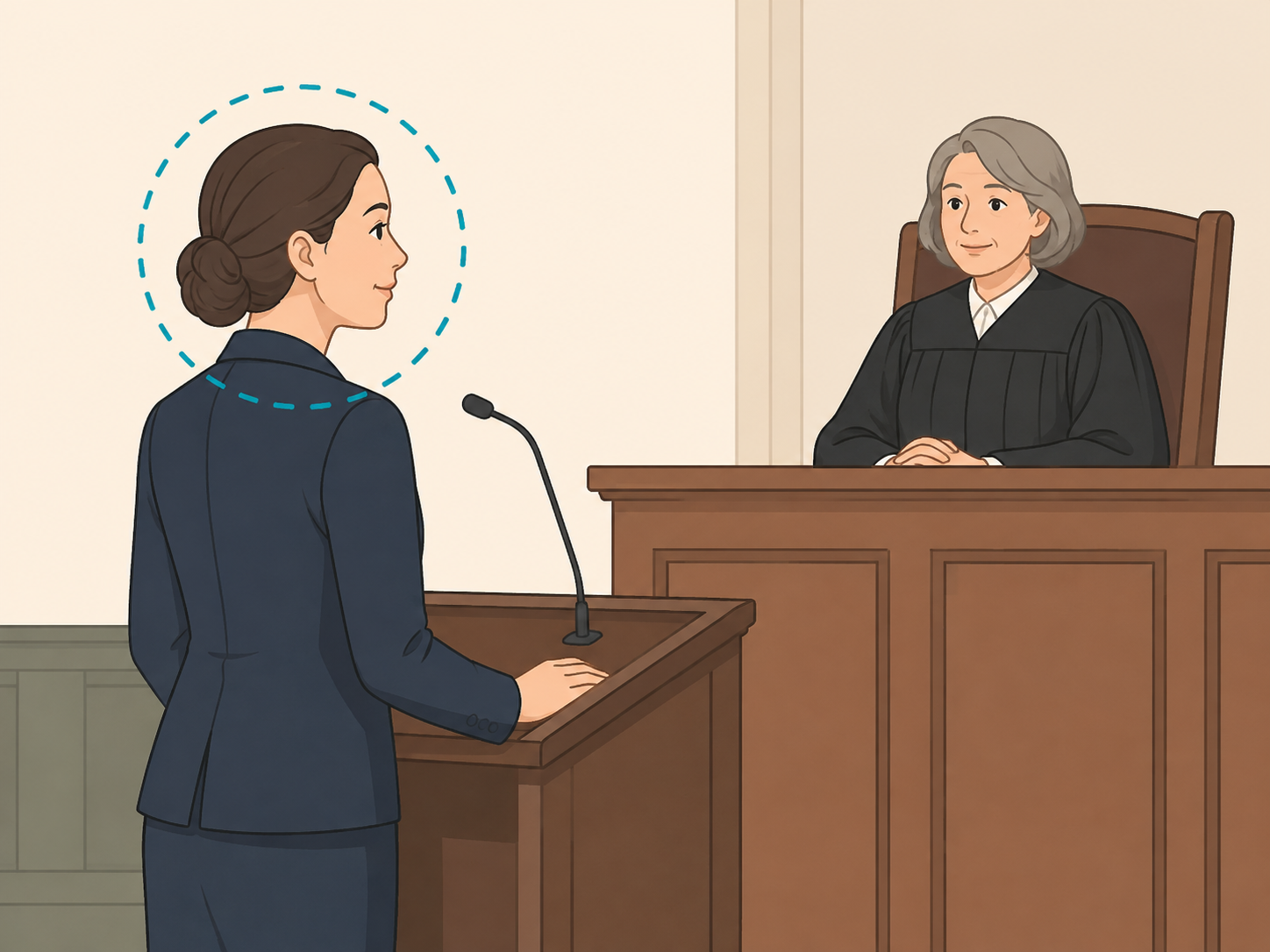 A person using respectful language while addressing a judge.