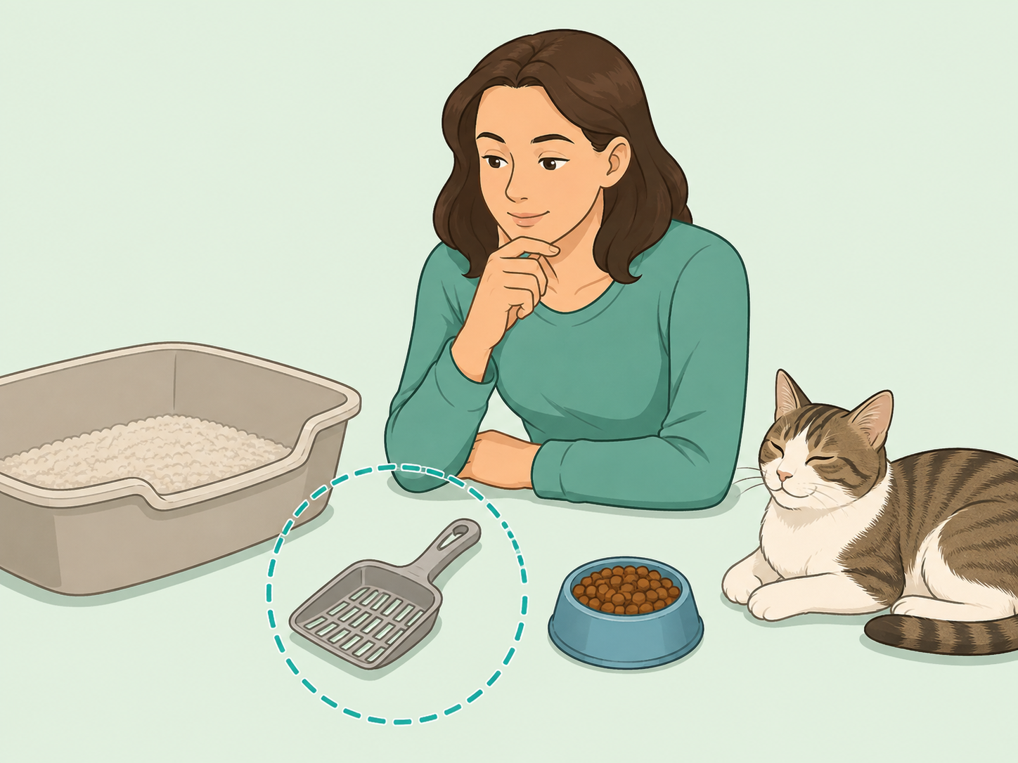 Person learning that litter hygiene is the main concern with cat-related toxoplasmosis risk.