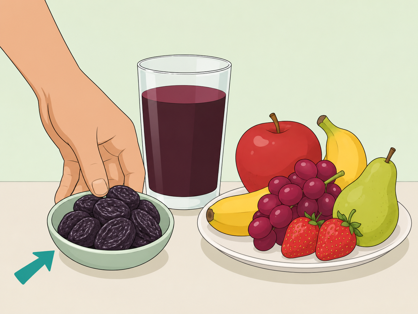 Small serving of prunes prepared as a natural constipation option.