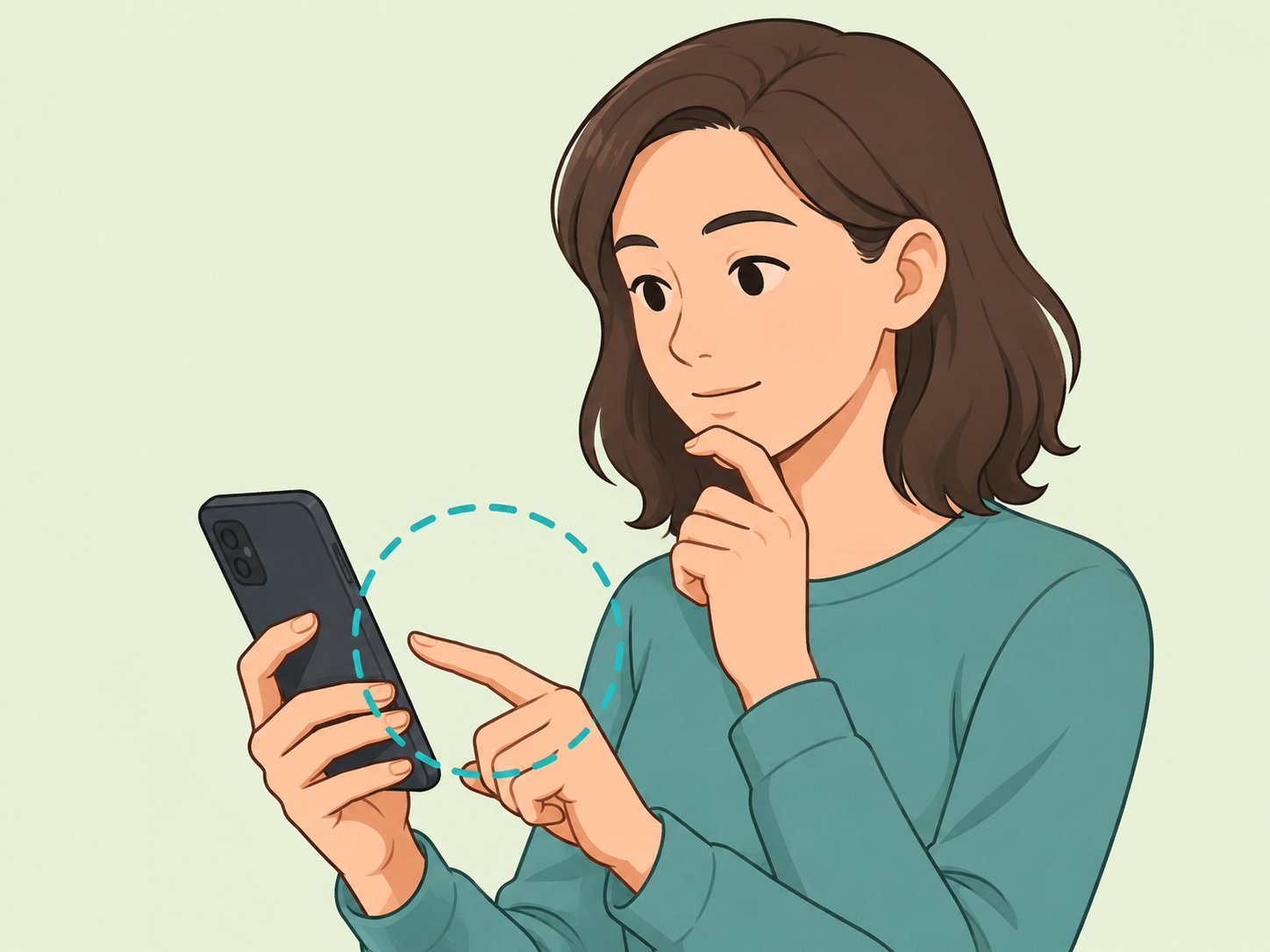 A person pausing before commenting on a wedding photo.