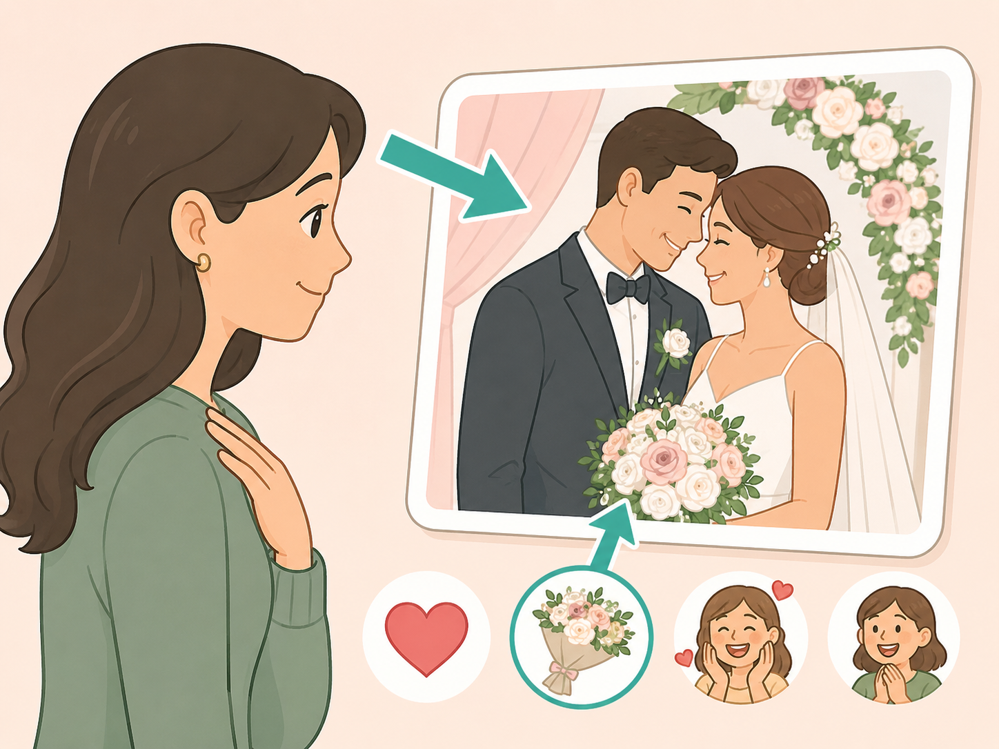 A person focusing a wedding comment on the couple’s happiness.